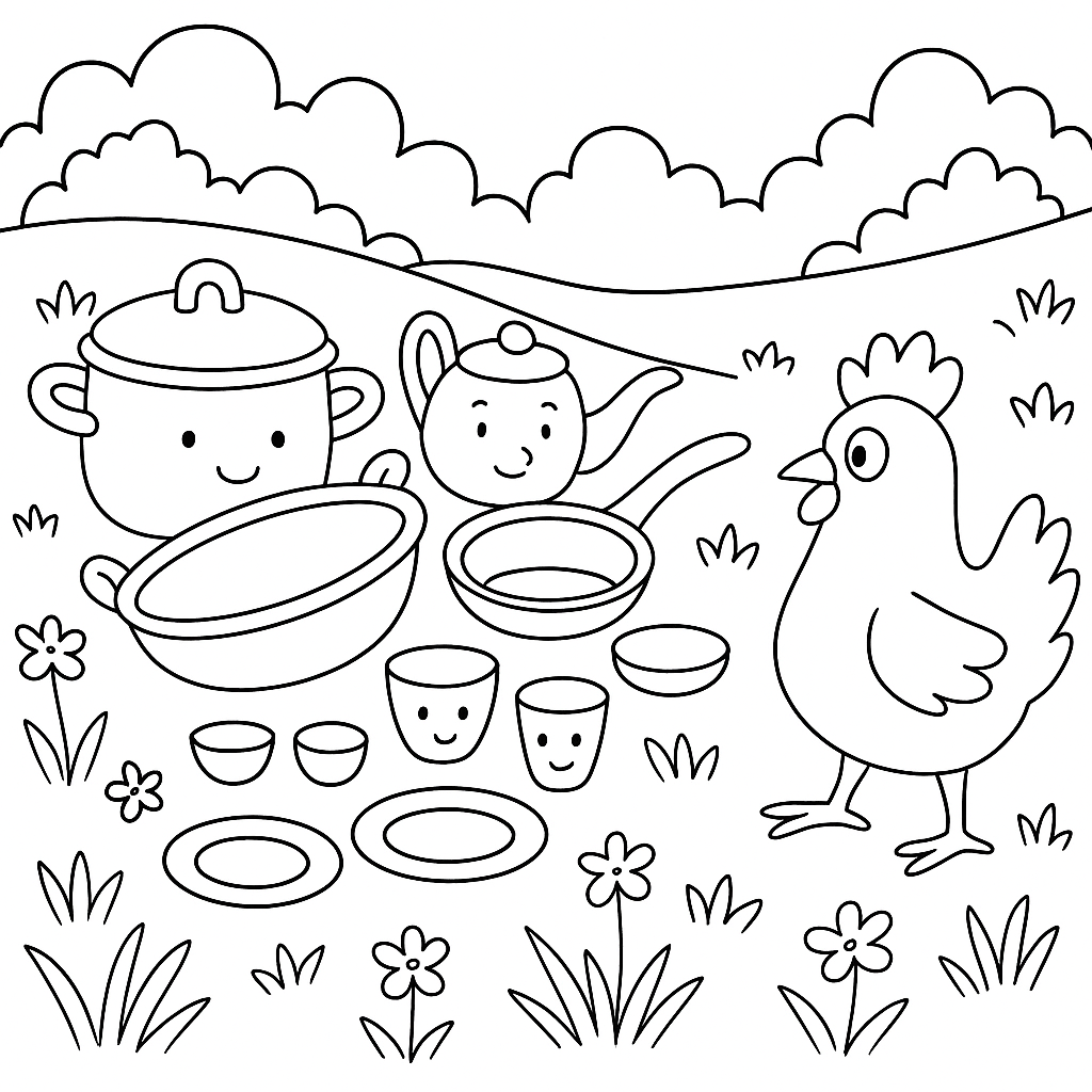 Раскраска по сказке "Федорино горе"