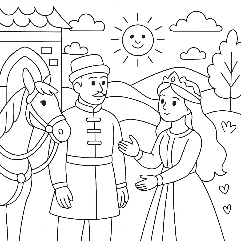 Раскраска по сказке "Царевна-змея"