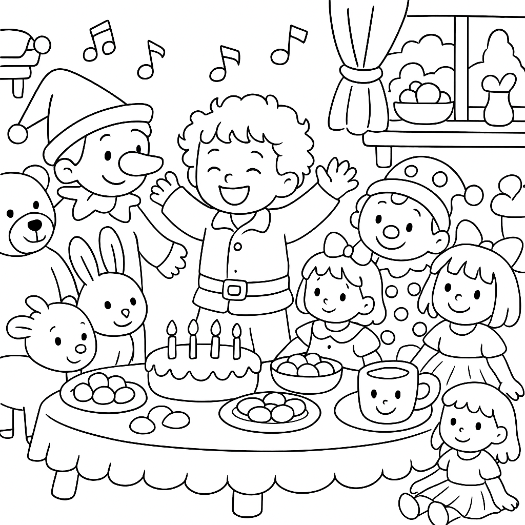 Раскраска по сказке "Ванькины именины"