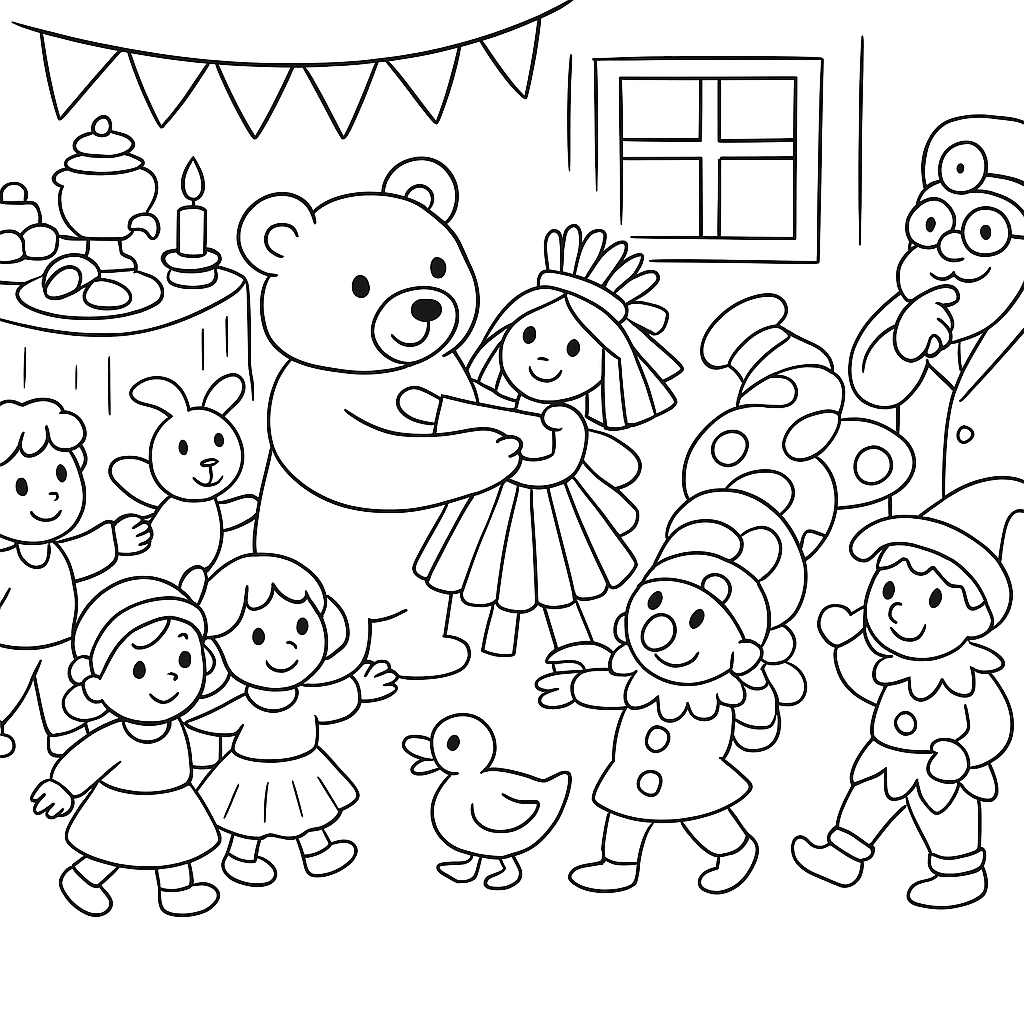 Раскраска по сказке "Ванькины именины"