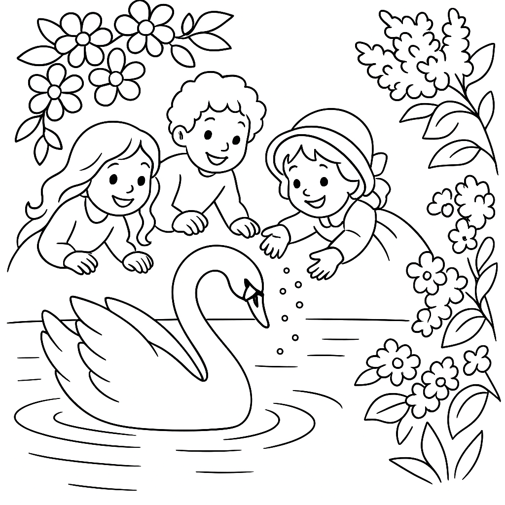 Раскраска по сказке "Гадкий утёнок"