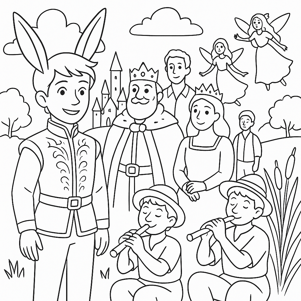 Раскраски: Принц с ослиными ушами