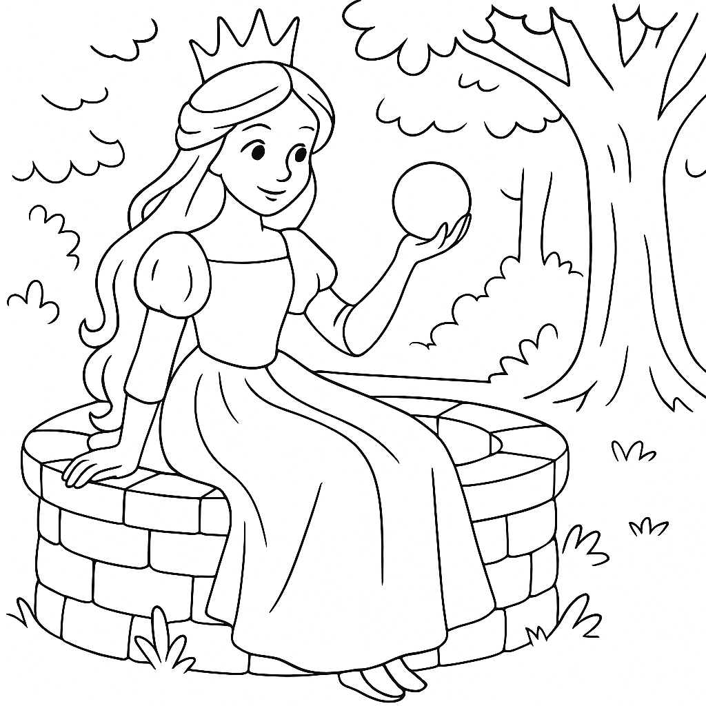 Раскраска по сказке "Принцесса и лягушонок"