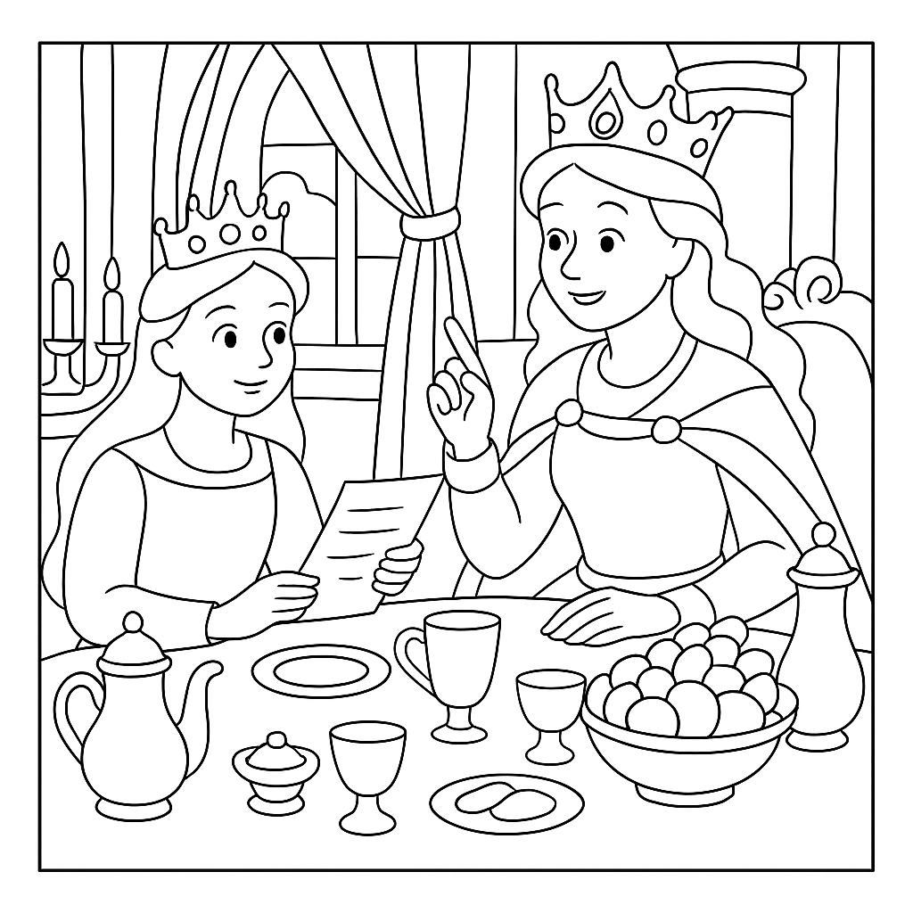 Раскраска по сказке "Грейс и дерек"