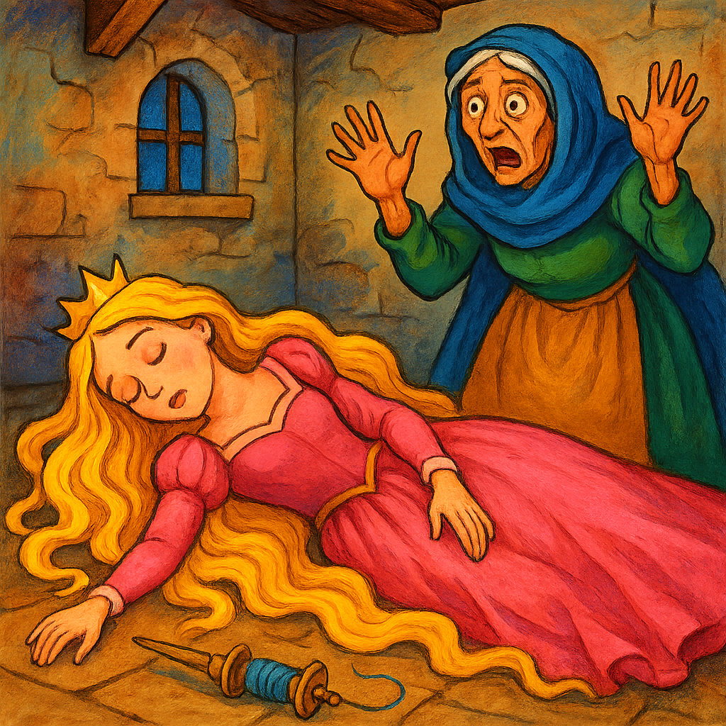 Принцесса уколола палец и упала