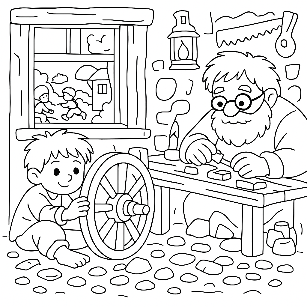 Раскраска по сказке "Вертел"