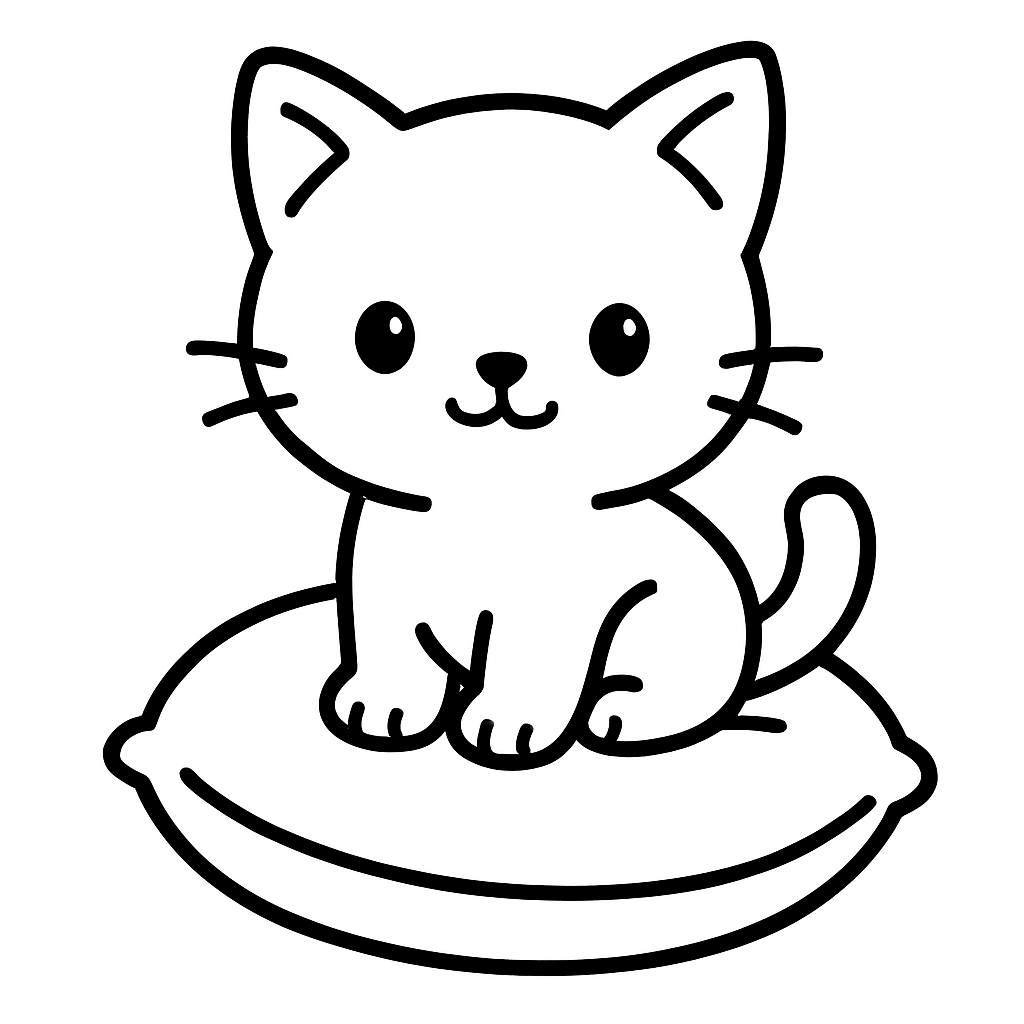 Котёнок на подушке