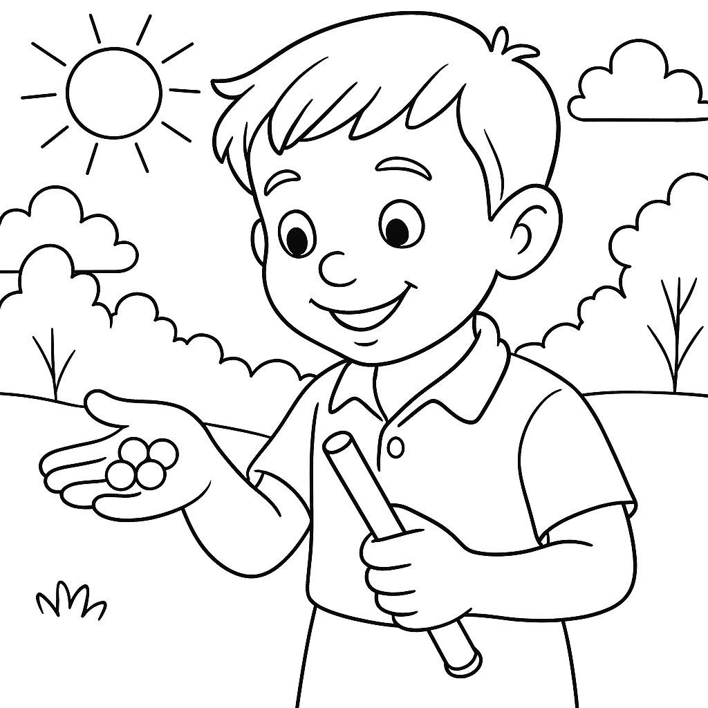 Раскраска по сказке "Пятеро из одного стручка"