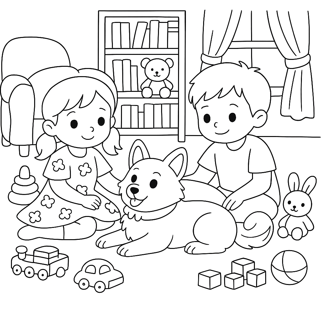 Раскраска по сказке "Сказка о песике по имени тобик"