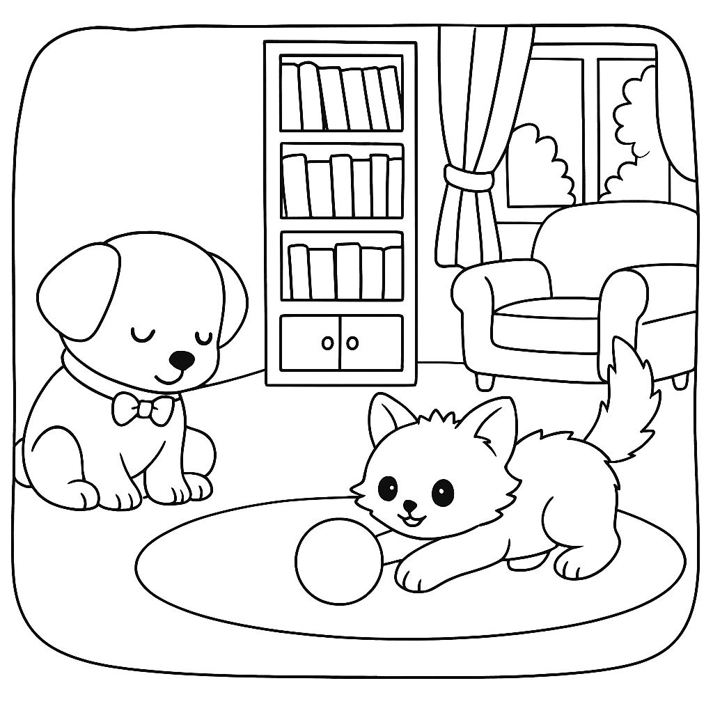 Раскраска по сказке "Сказка о песике по имени тобик"