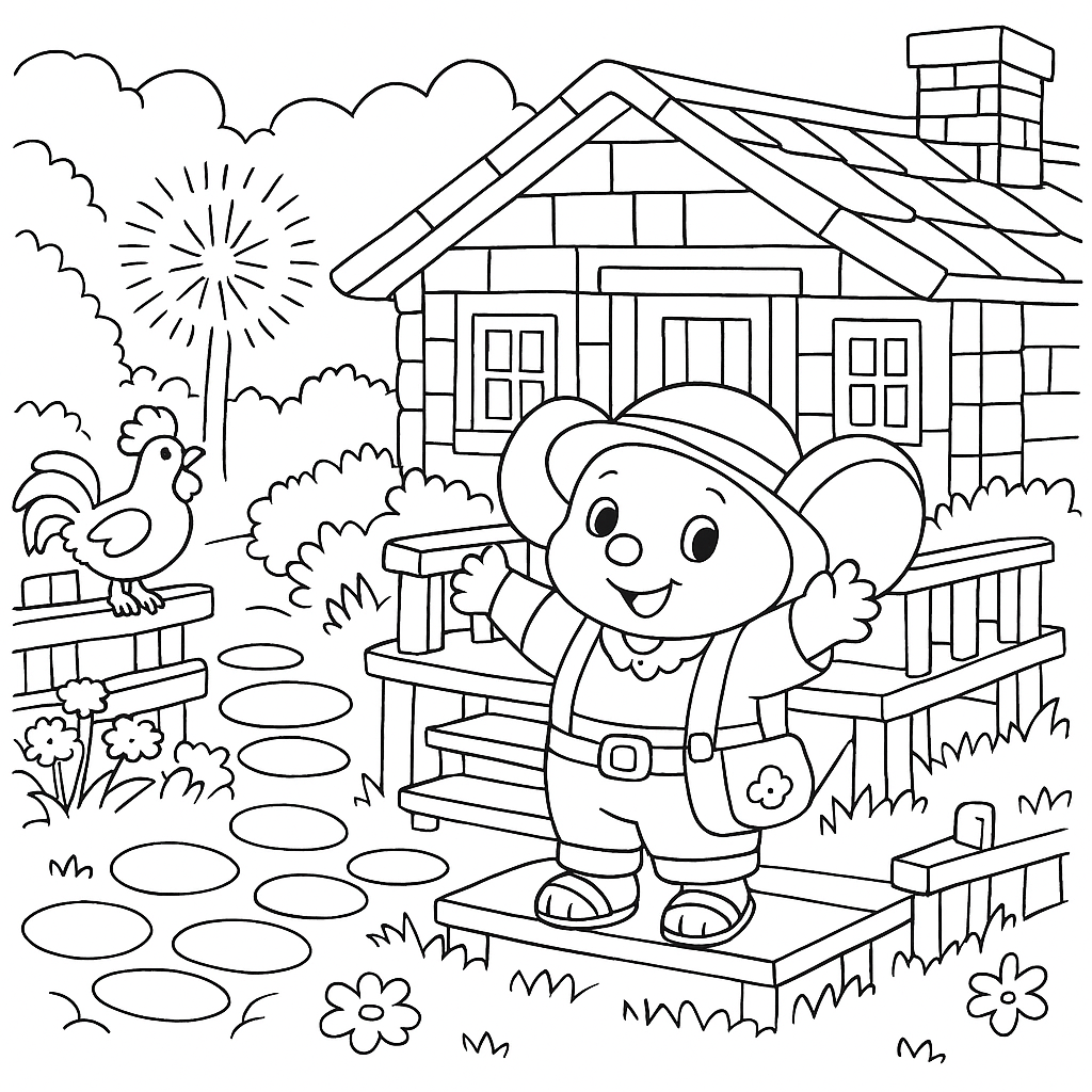 Раскраска по сказке "Про слонёнка и медвежонка"