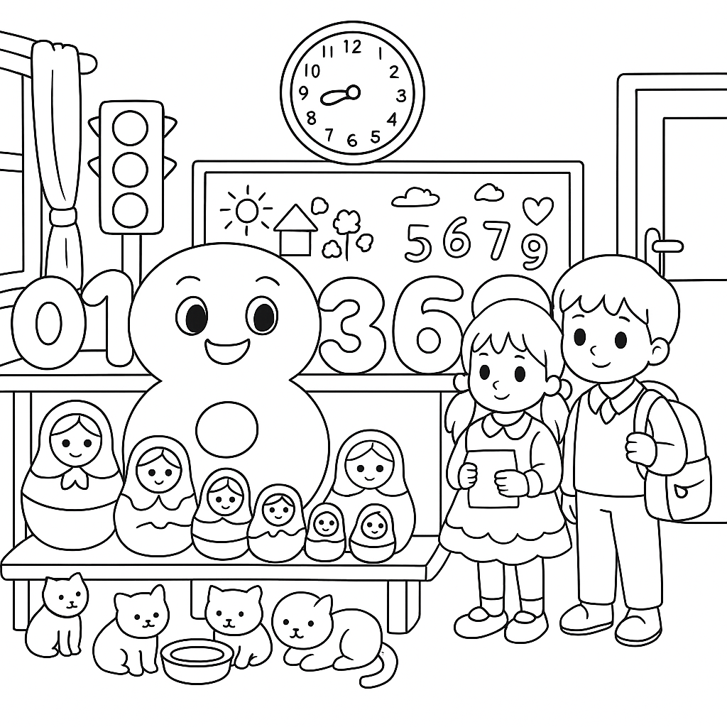 Раскраска по сказке "Веселый счет от 1 до 10"