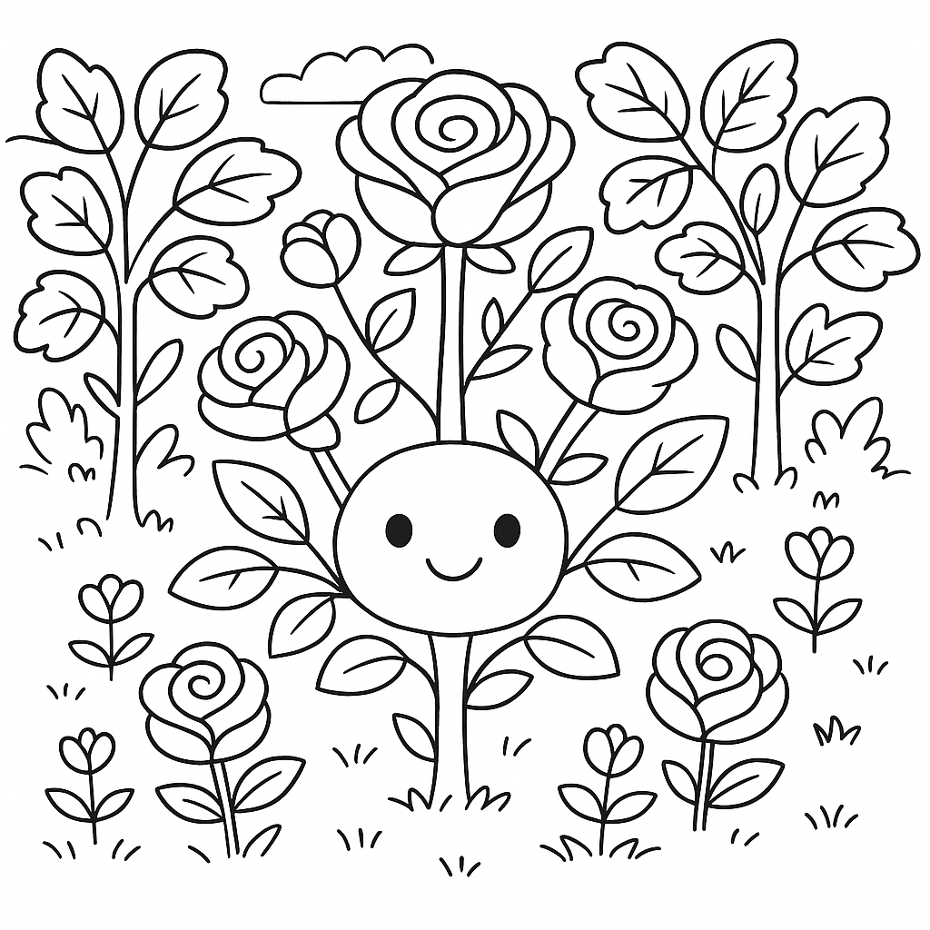 Раскраска по сказке "Улитка и роза"