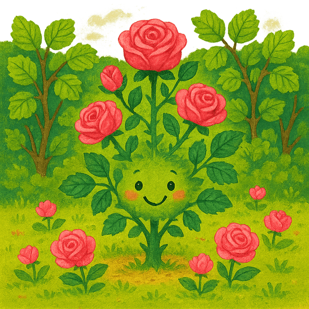 Новые розовые кусты в саду