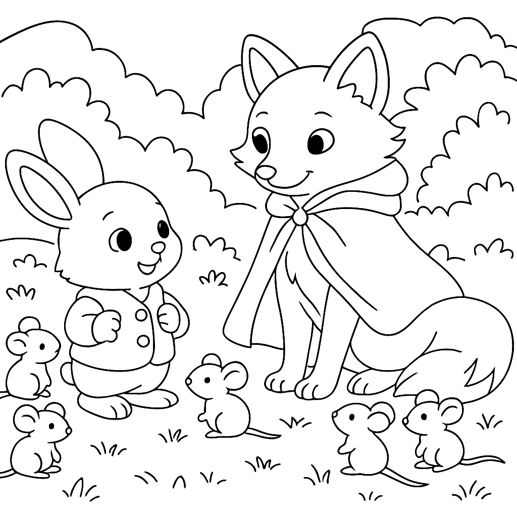 Раскраска по сказке "Русачок"