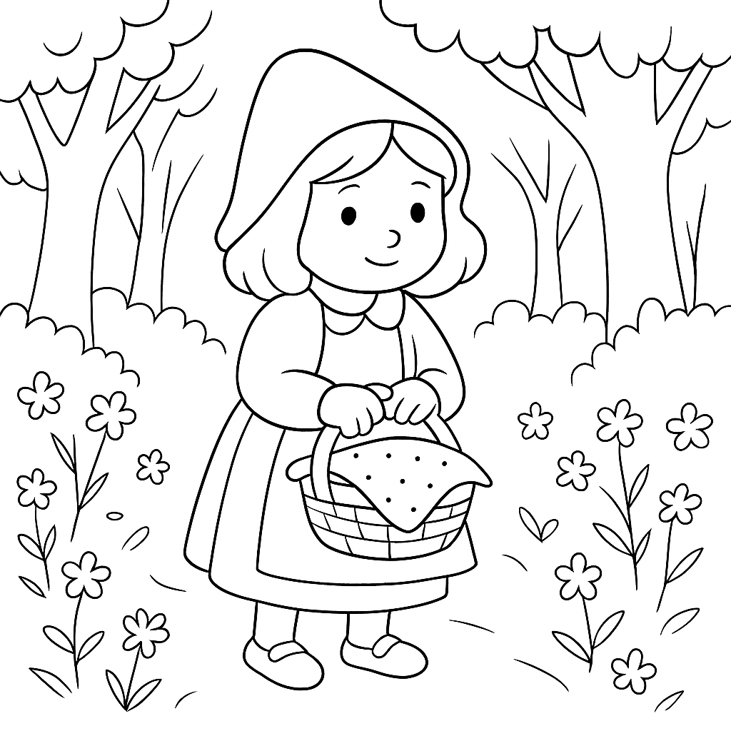 Раскраска по сказке "Красная Шапочка"