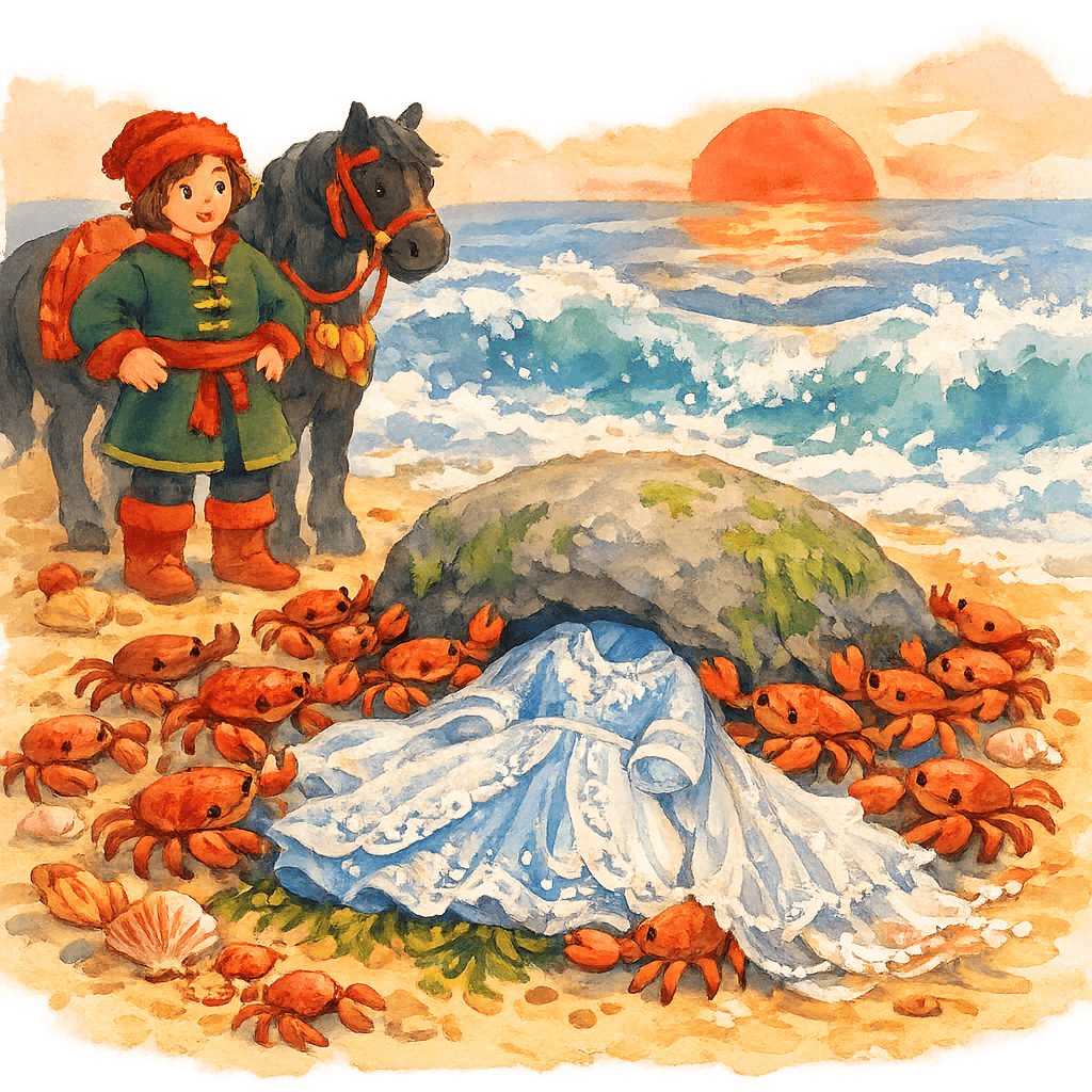 Раки достают со дна моря подвенечное платье из-под большого камня