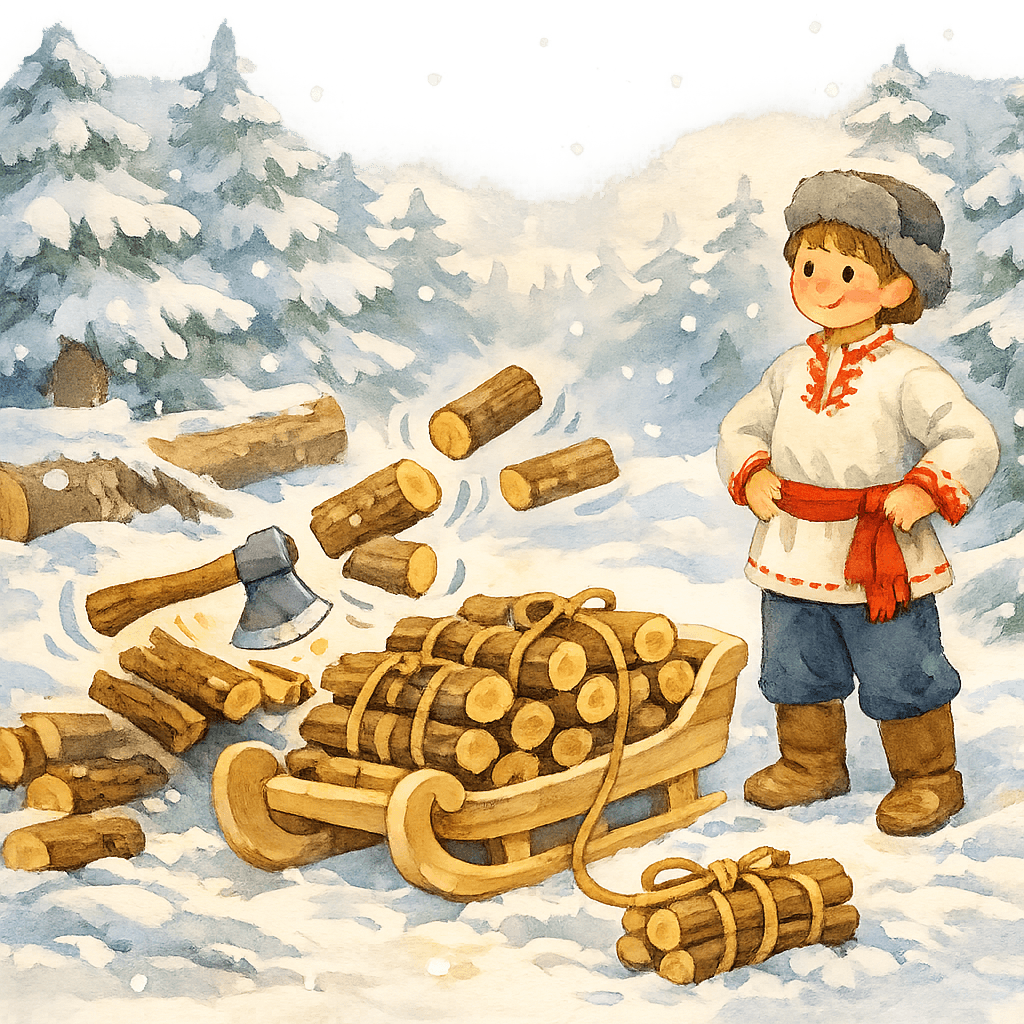 Дрова сами рубятся и вяжутся