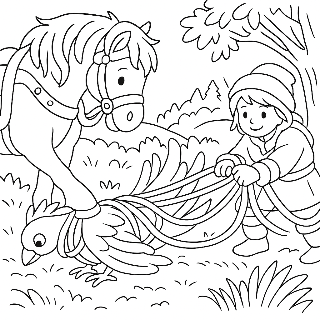 Раскраска по сказке "Жар-птица"