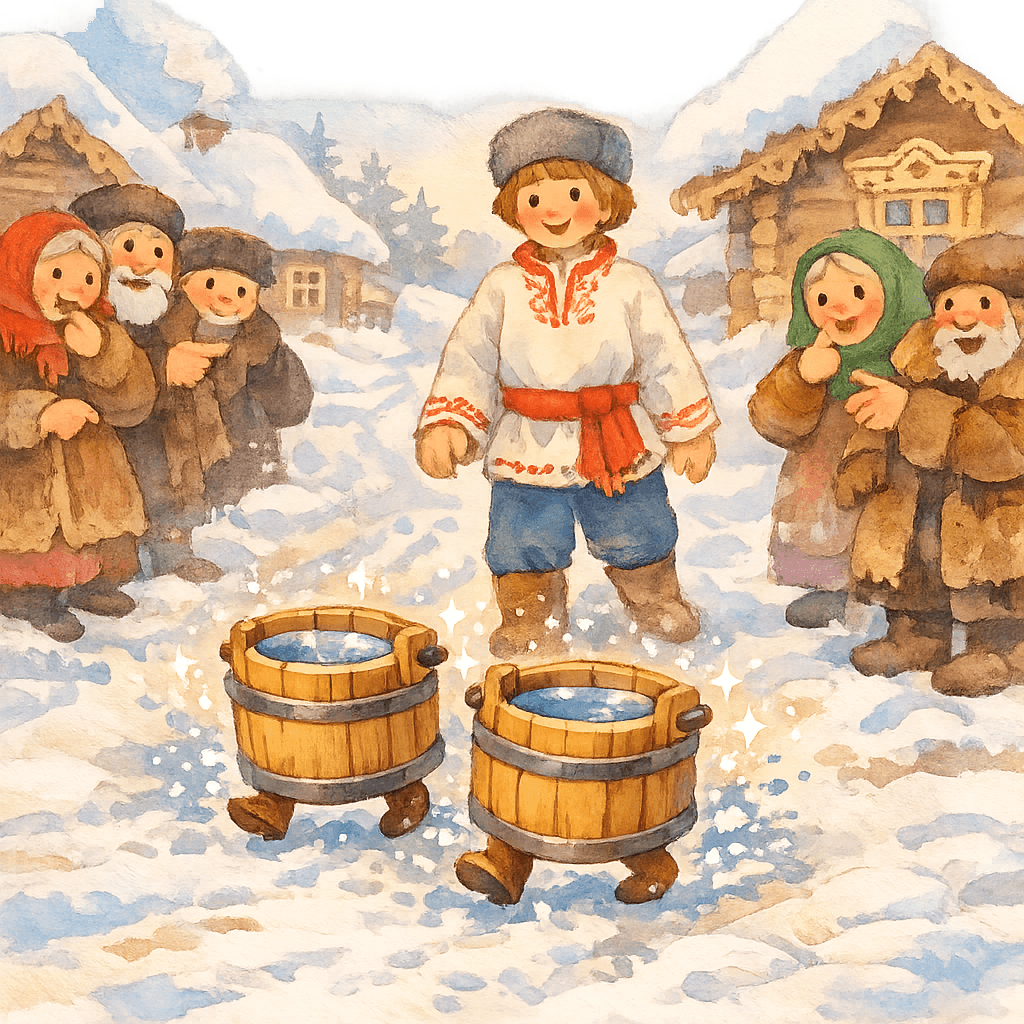 Ведра сами идут по деревне