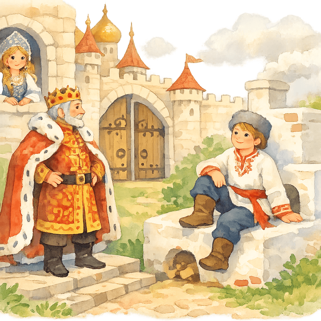 Емеля у дворца, Марья-царевна в окне