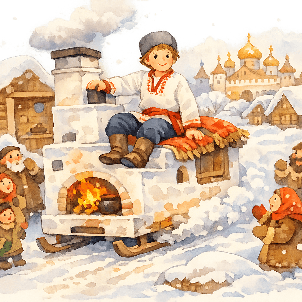 Печь едет по улице к царю