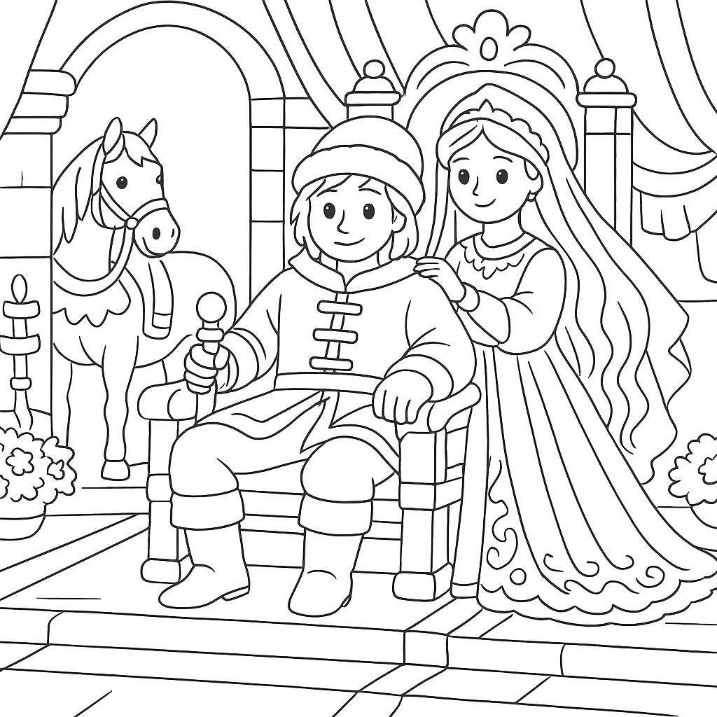 Раскраска по сказке "Жар-птица"