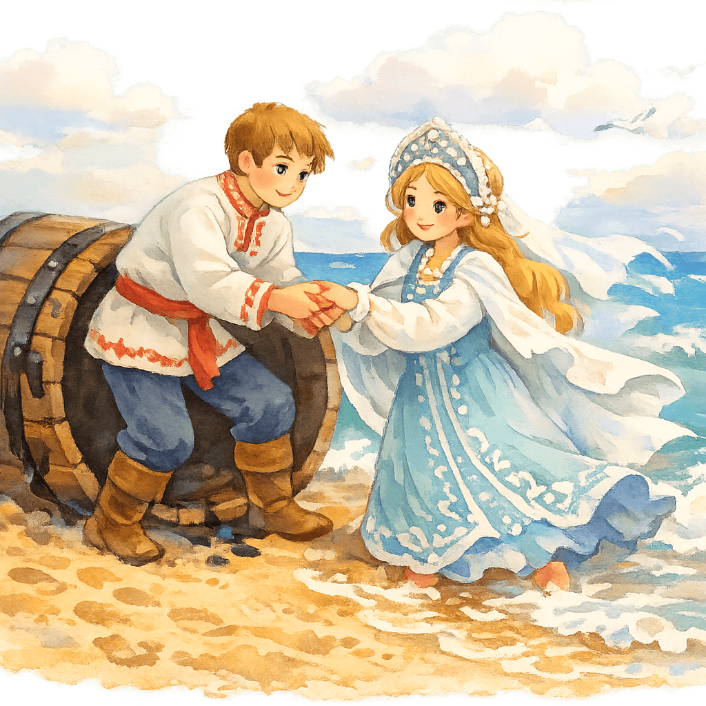 Бочка на берегу, герои спаслись