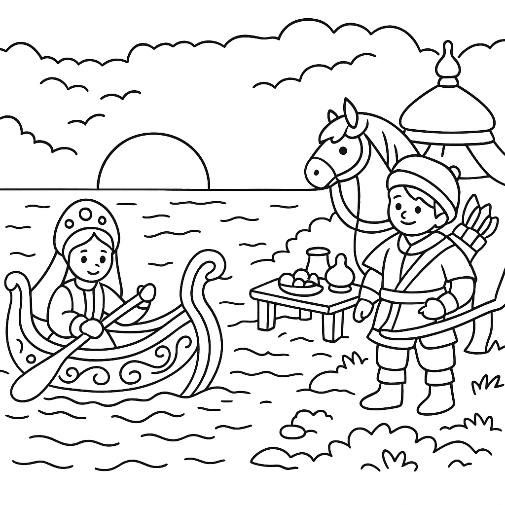 Раскраска по сказке "Жар-птица"