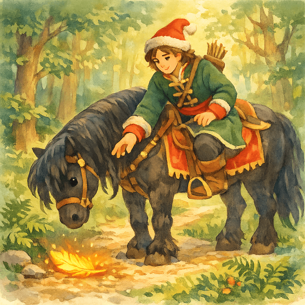 Стрелец находит в лесу золотое перо жар-птицы