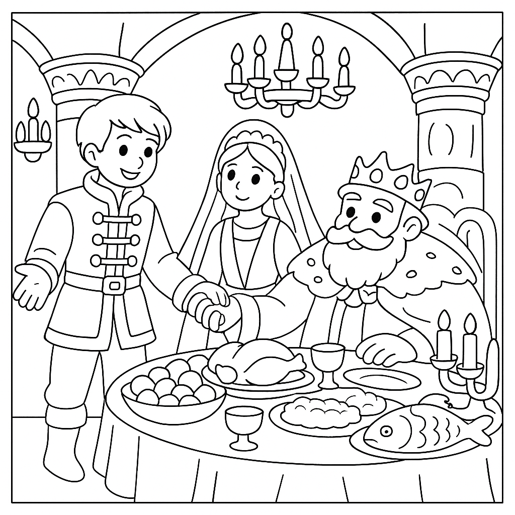 Раскраска по сказке "По щучьему велению"