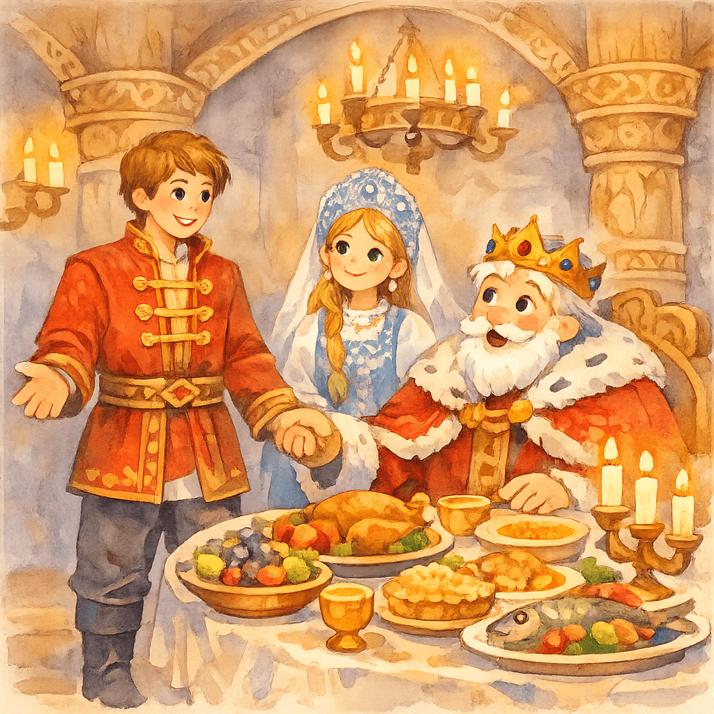 Пир в дворце, примирение с царём