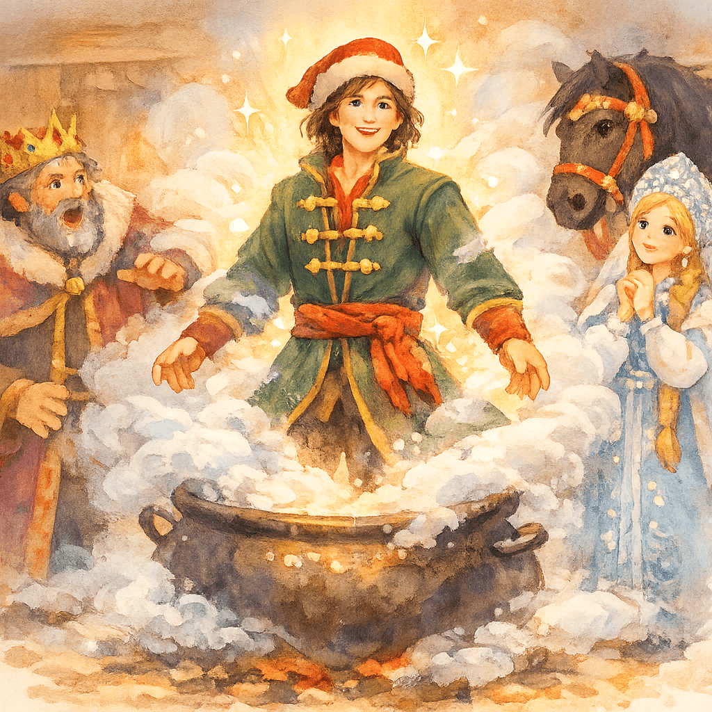 Стрелец чудесно преображается после купания, а царь бросается повторить