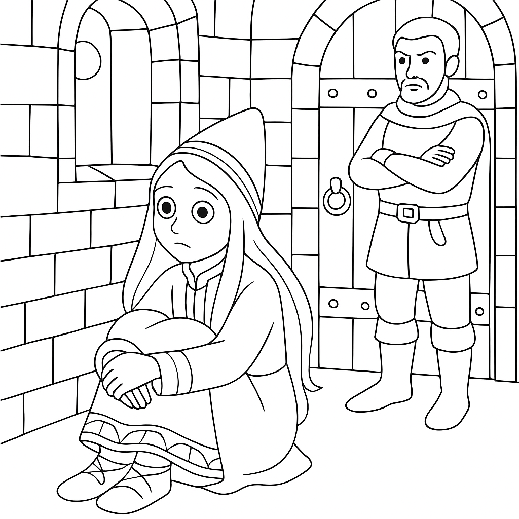 Раскраска по сказке "Жених из чужой земли"