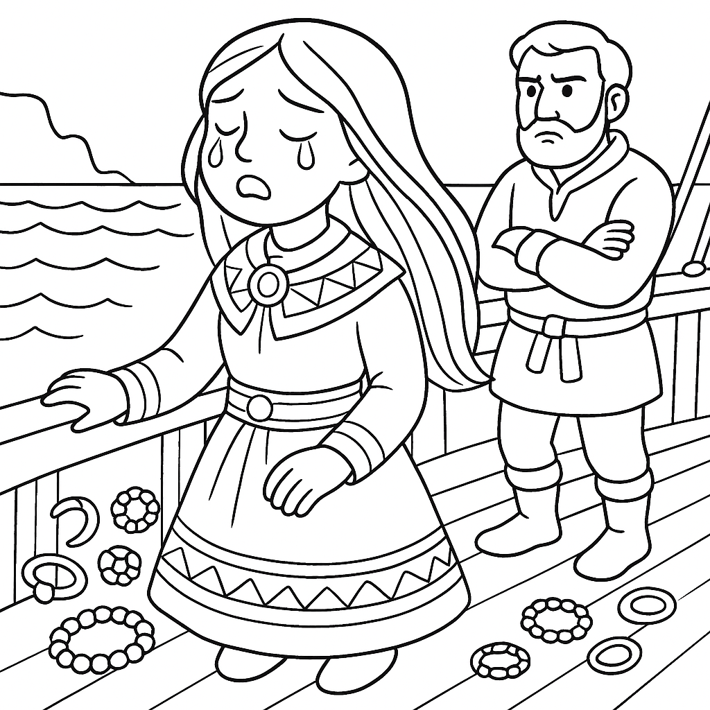 Раскраска по сказке "Жених из чужой земли"