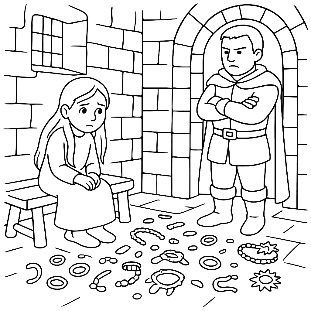 Раскраска по сказке "Жених из чужой земли"