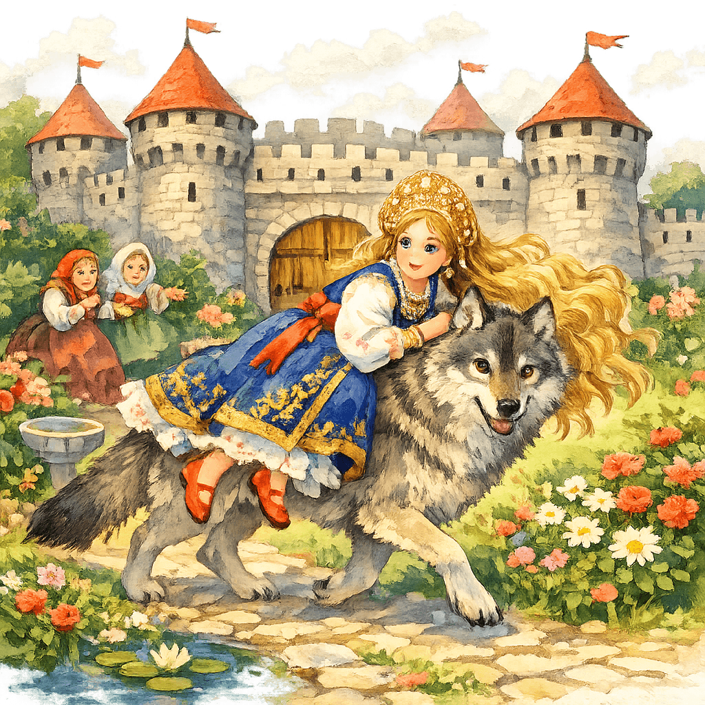 Серый Волк похищает Елену Прекрасную