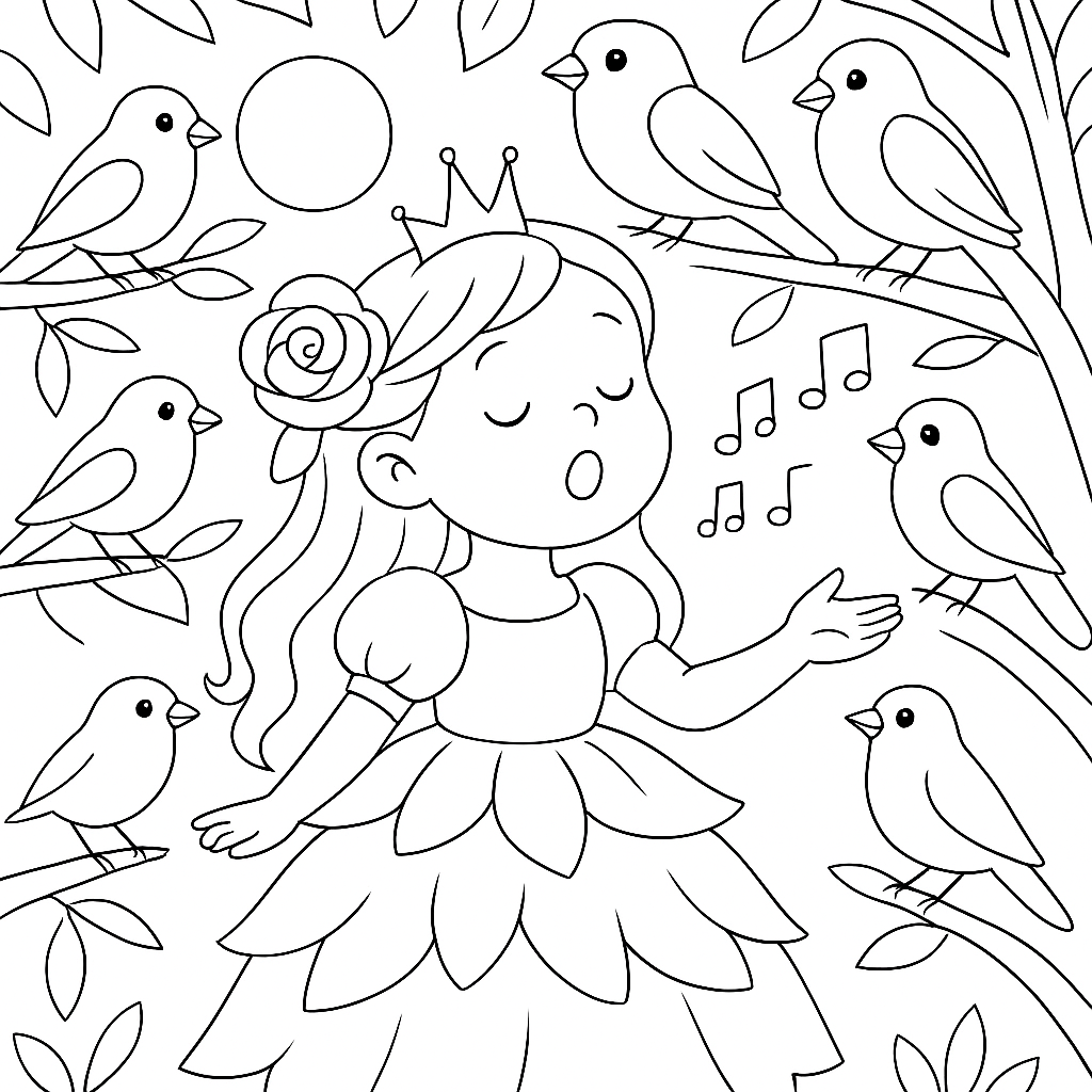 Раскраска по сказке "Самая маленькая принцесса"