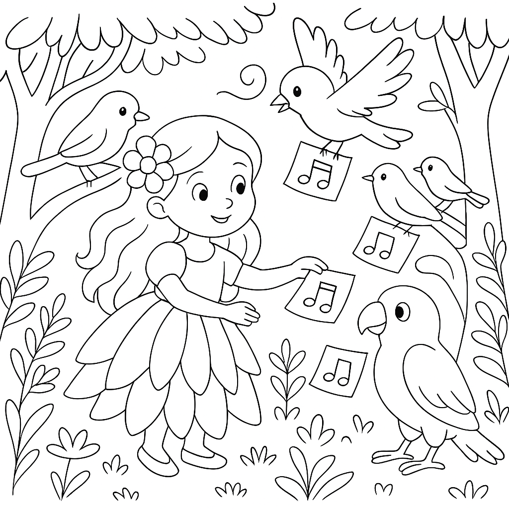 Раскраска по сказке "Самая маленькая принцесса"