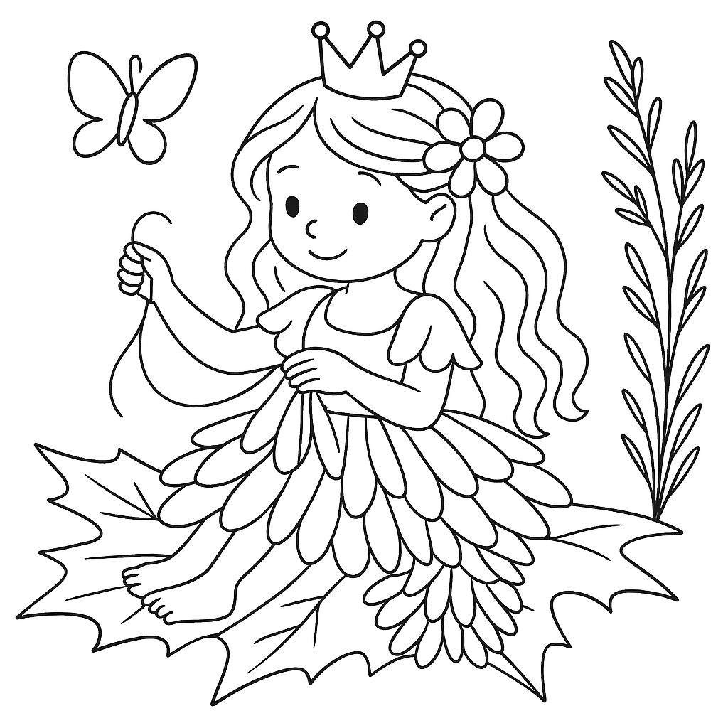 Раскраска по сказке "Самая маленькая принцесса"