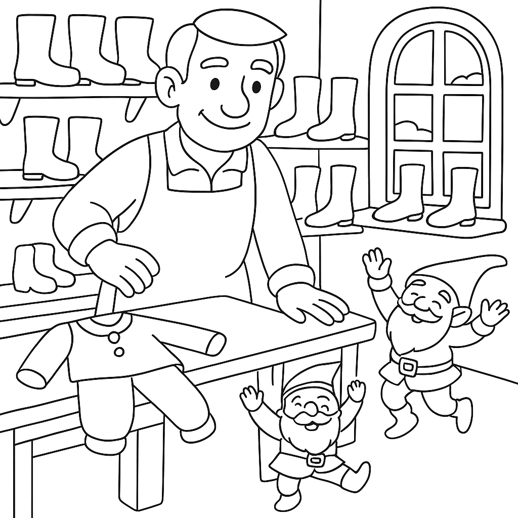 Раскраска по сказке "Маленькие человечки"