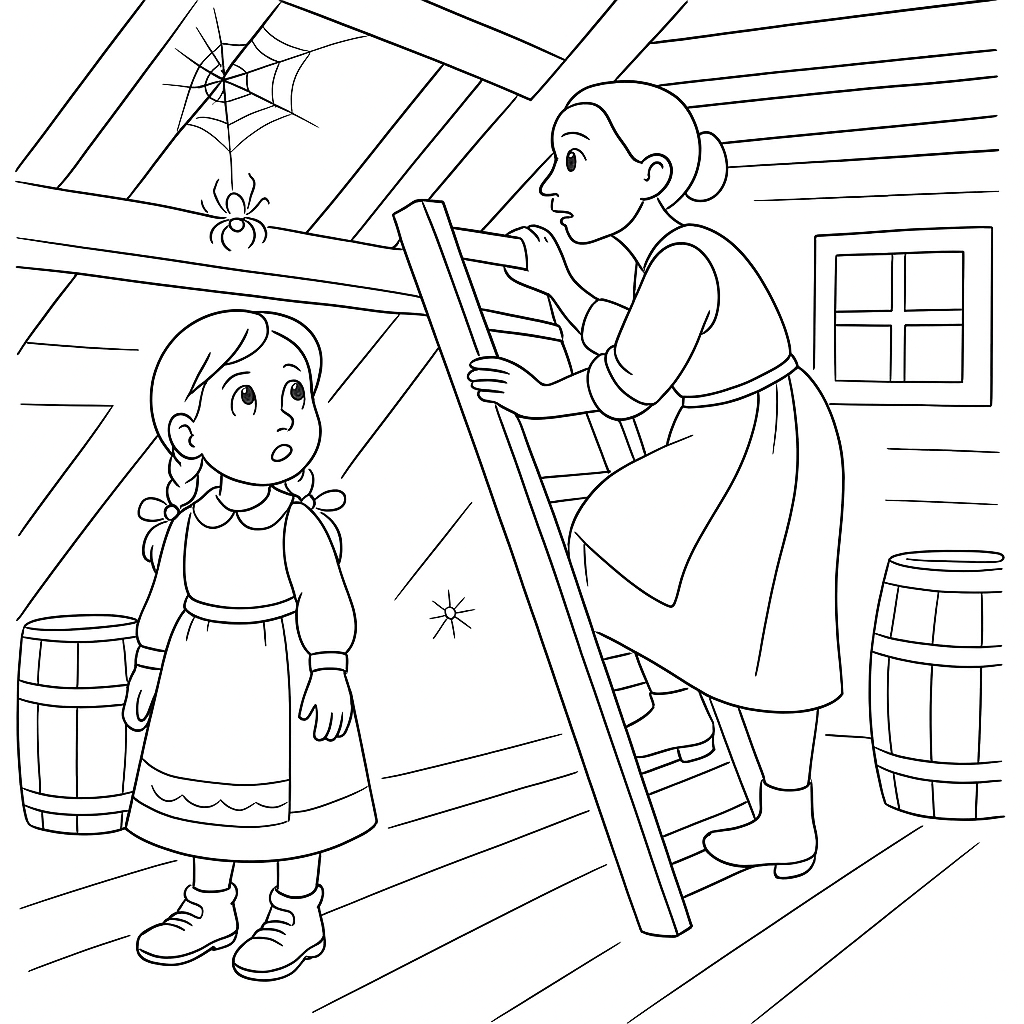 Раскраска по сказке "Аришка-трусишка"