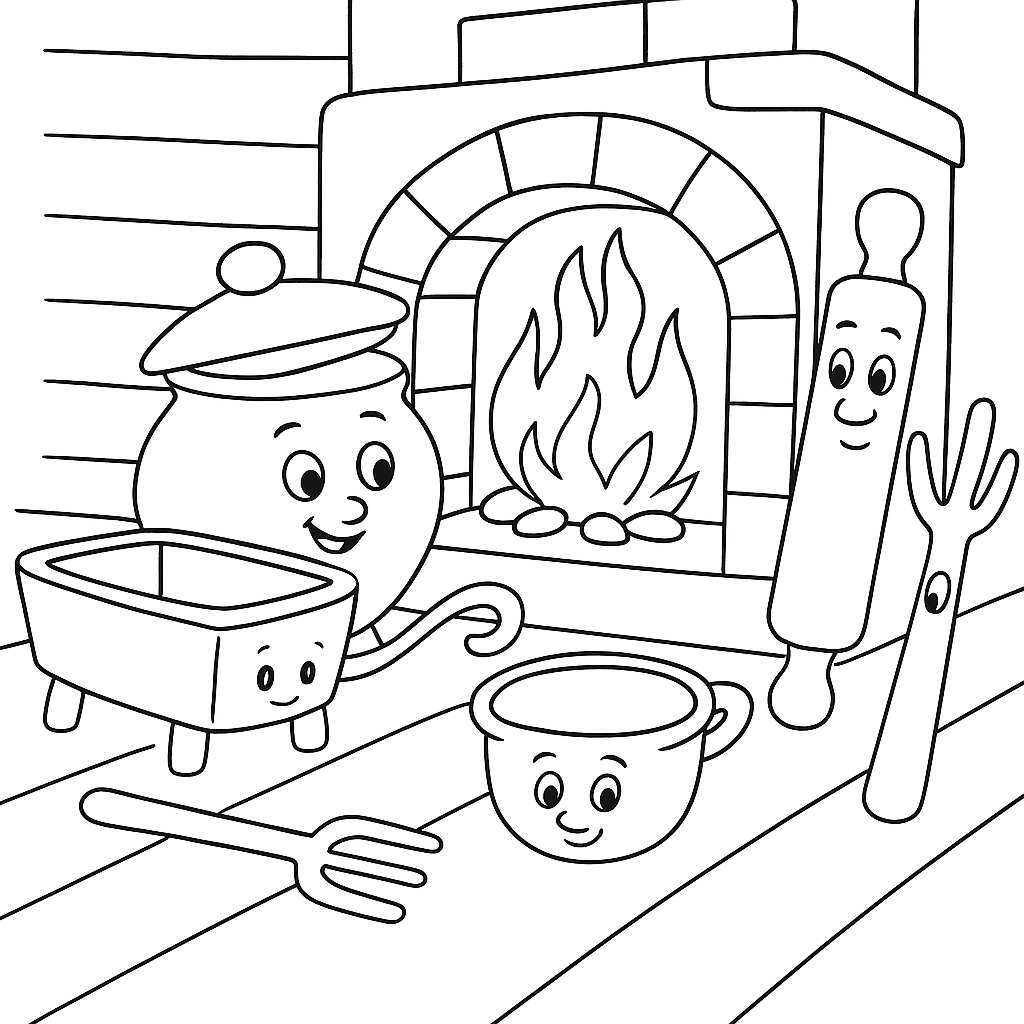 Раскраска по сказке "Горшок"