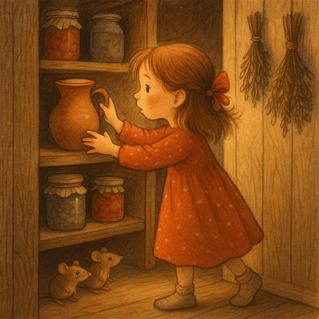 Аришка боится мышей в чулане