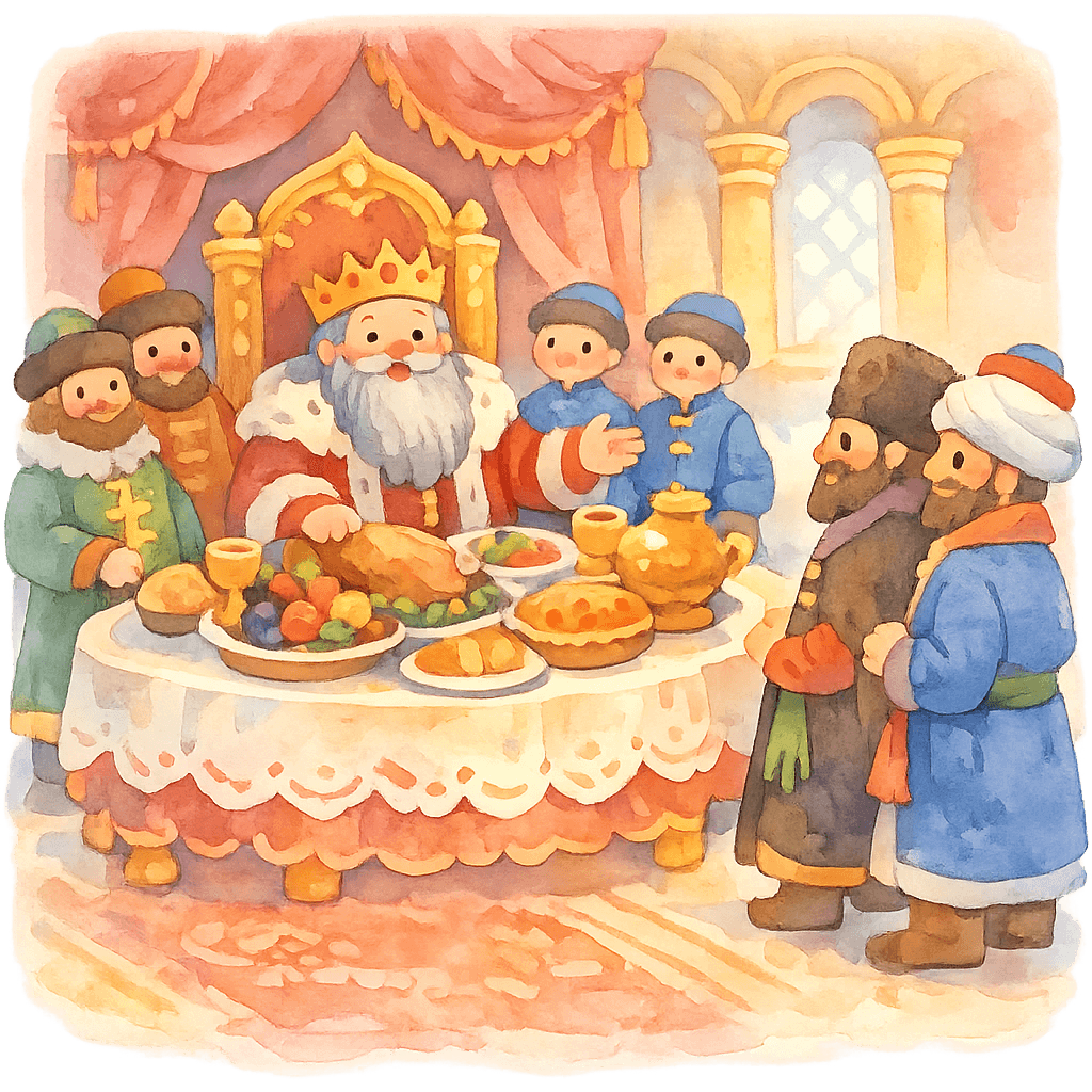 Царь за обеденным столом в окружении бояр