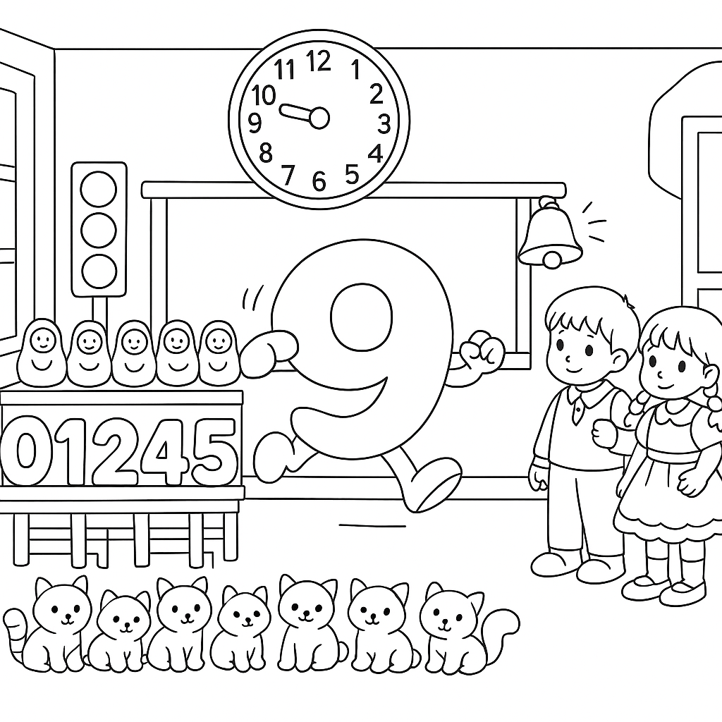 Раскраска по сказке "Веселый счет от 1 до 10"