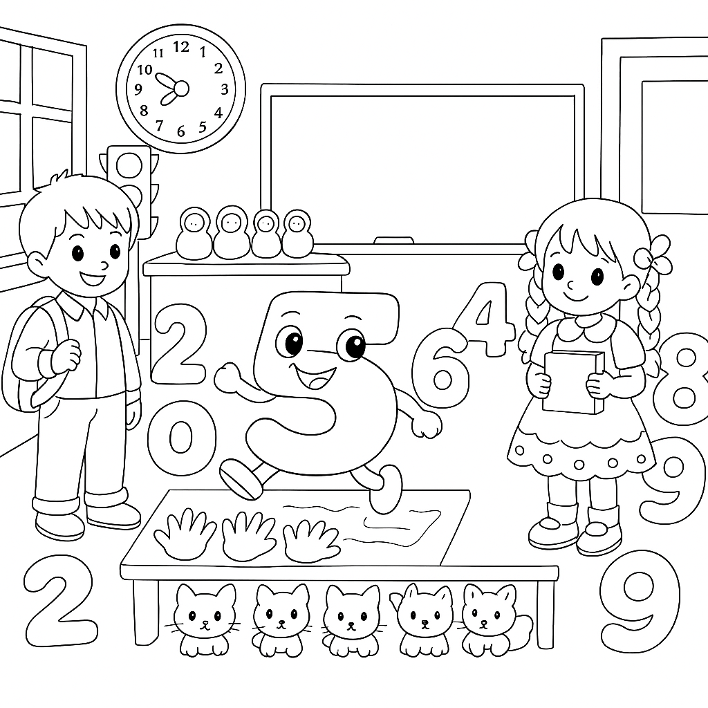 Раскраска по сказке "Веселый счет от 1 до 10"