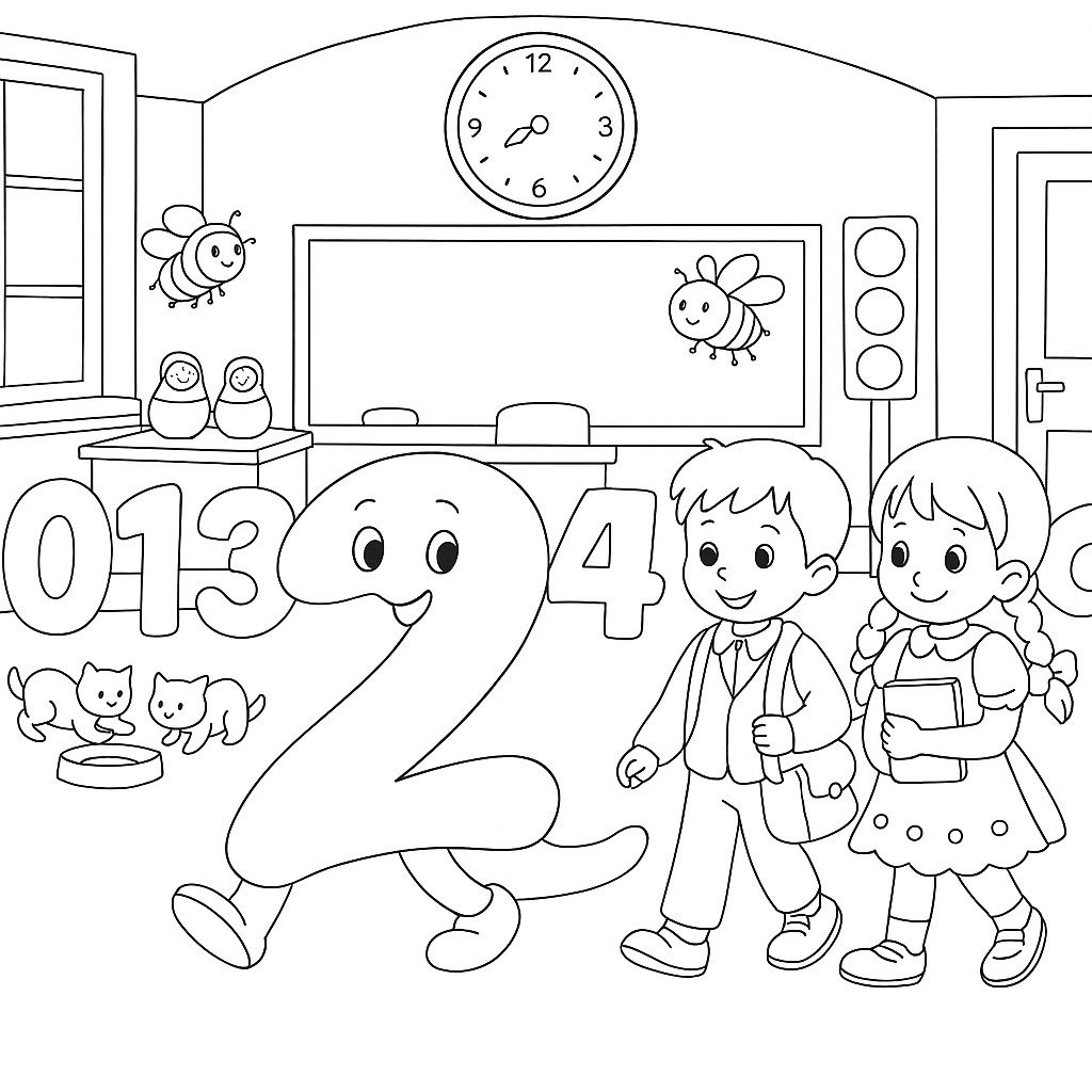 Раскраска по сказке "Веселый счет от 1 до 10"