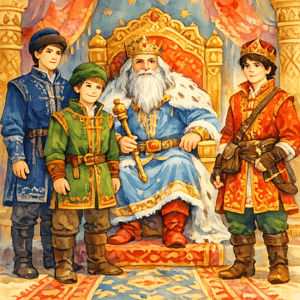 Царь Берендей и три сына у трона