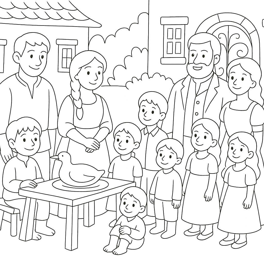 Раскраска по сказке "Умный мужик"